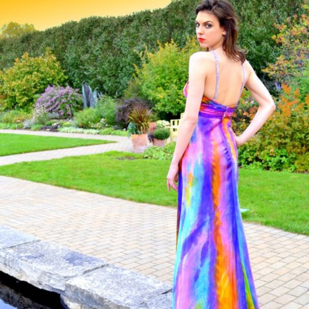 NEW Silk Maxi dress long evening gown pink 0 2 4 6 - Picture 5 of 11